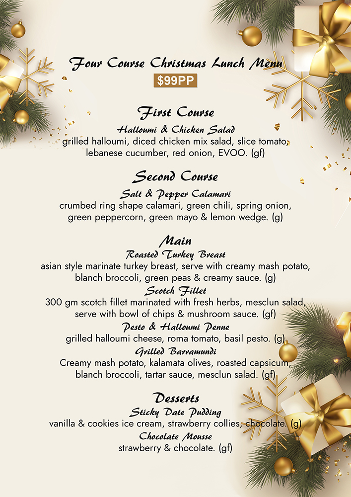 Four Course Christmas Lunch Menu - Salt & Pepper Grill - Modern ...